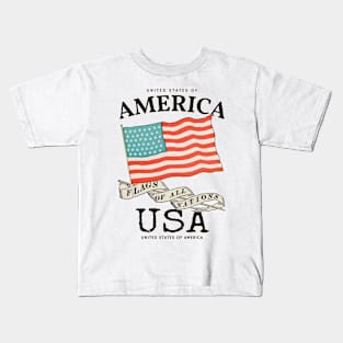 Classic Flag of America Kids T-Shirt